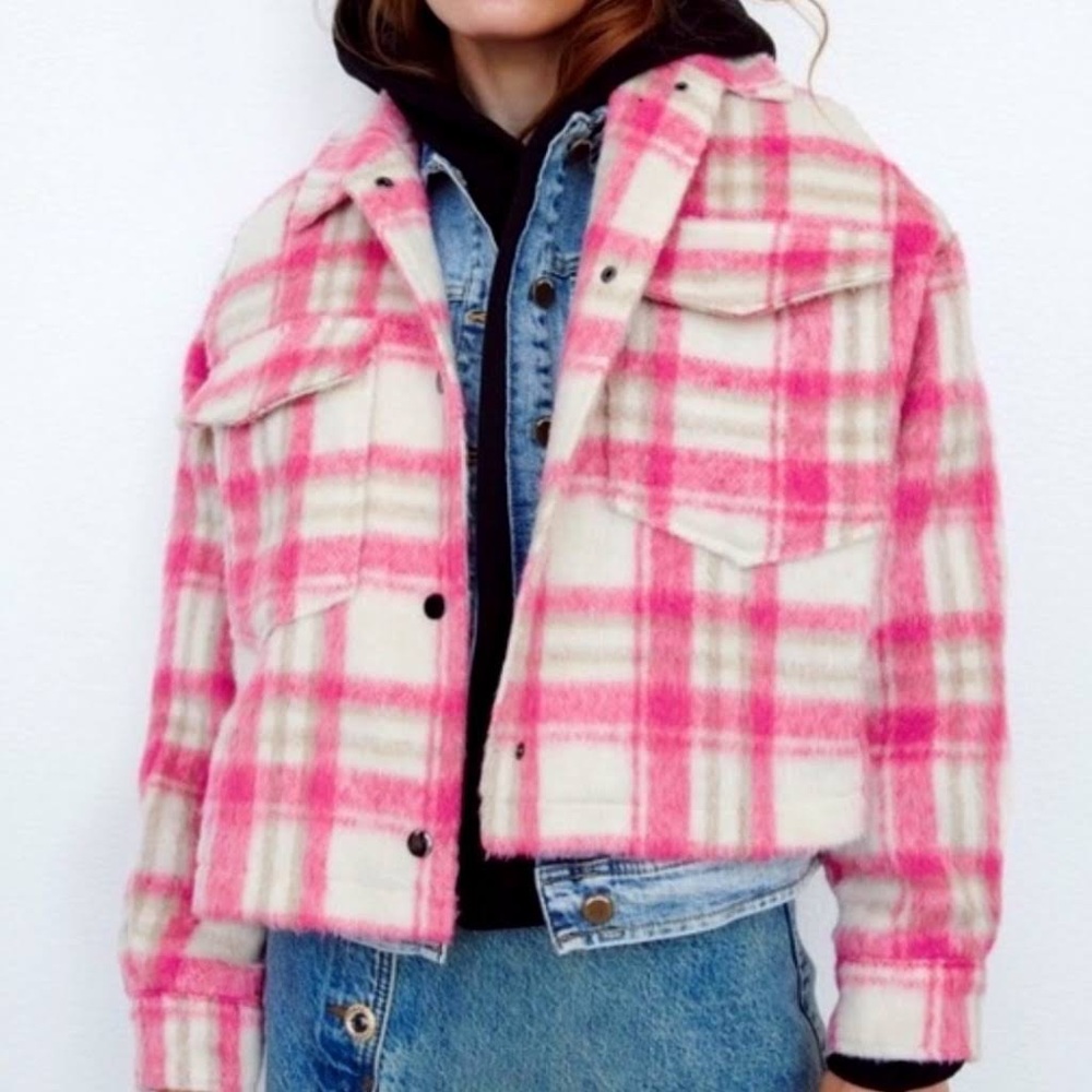 Zara cropped plaid jacket - new with tags! So cute for spring or fall!